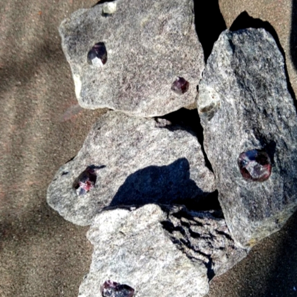 RARE Small Almandine Garnet Crystal in Schist Mica Mineral Specimen From Alaska